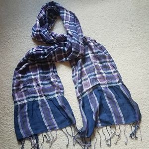 Purple and Navy Plaid Scarf